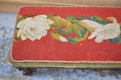 Lot 1677 - Victorian embroidered long stool