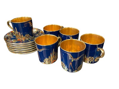 Lot 185 - Set of six Carlton ware coffee cups and saucers