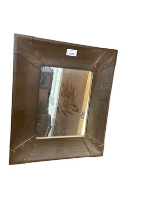 Lot 1421 - Arts & Crafts rectangular copper framed wall mirror 45cm x 39cm