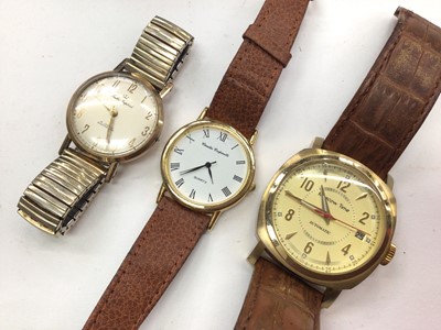 Lot 1068 - Smiths Imperial 9ct gold case wristwatch on a plated expandable bracelet and two other watches (3)