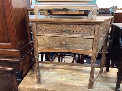 Lot 1429 - Limed oak two drawer dressing table, 101.5cm wide, 43.5cm deep, 154cm high