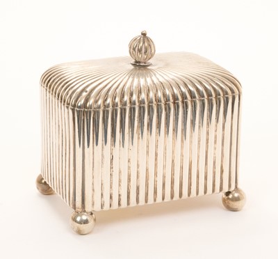 Lot 435 - German silver (800) tea caddy