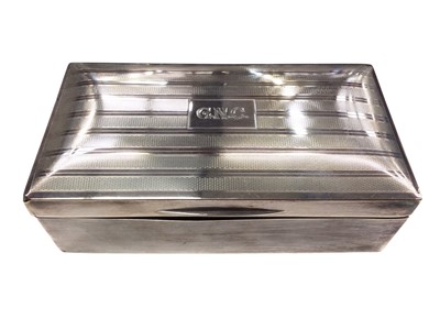 Lot 1069 - Art Deco silver cigarette box (Chester 1927)