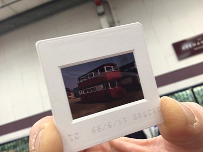 Lot 540 - Four boxes containing London Transport, Railway and transport related books together with a large collection of related slides.