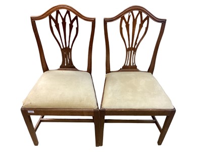 Lot 1434 - Pair of 19th century mahogany dining chairs with pierced splat backs and drop in seats