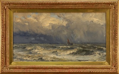 Lot 1273 - Henry Moore of Hull (1831-1895) oil on canvas - Conway Bay, signed and dated 1877, in gilt frame