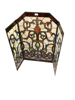 Lot 1435 - Tiffany style trytich screen, 86cm high