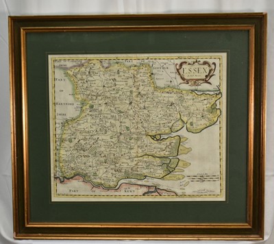 Lot 1300 - C. Smith, early 19th century hand coloured engraved map of Essex, 52cm x 57cm, Robert Morden Essex map