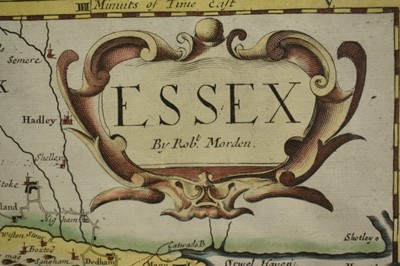 Lot 1300 - C. Smith, early 19th century hand coloured engraved map of Essex, 52cm x 57cm, Robert Morden Essex map