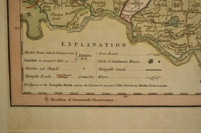 Lot 1300 - C. Smith, early 19th century hand coloured engraved map of Essex, 52cm x 57cm, Robert Morden Essex map