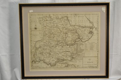 Lot 1300 - C. Smith, early 19th century hand coloured engraved map of Essex, 52cm x 57cm, Robert Morden Essex map