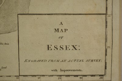 Lot 1300 - C. Smith, early 19th century hand coloured engraved map of Essex, 52cm x 57cm, Robert Morden Essex map