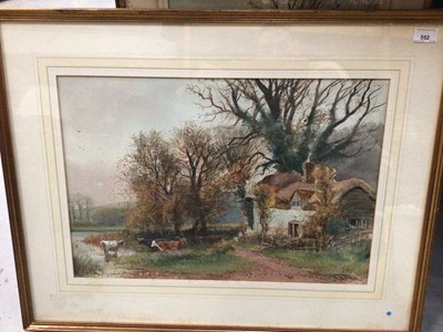 Lot 552 - Henry Charles Fox- group of three late 19th century and early 20th century watercolours (3).