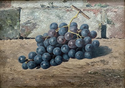 Lot 1 - H. G. Hemmel, early 20th century, oil on canvas - Still Life Grapes, signed, 25.5cm x 35.5cm, in gilt frame