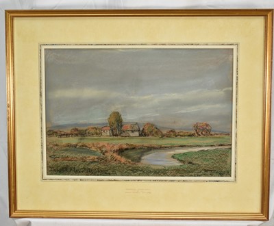 Lot 181 - Donald Maxwell (1877-1936) pastel - Farmhouse, Lexden Heath, signed and dated 1902, 29cm x 42cm, in glazed gilt frame