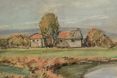 Lot 181 - Donald Maxwell (1877-1936) pastel - Farmhouse, Lexden Heath, signed and dated 1902, 29cm x 42cm, in glazed gilt frame