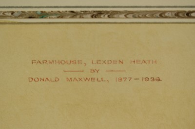 Lot 181 - Donald Maxwell (1877-1936) pastel - Farmhouse, Lexden Heath, signed and dated 1902, 29cm x 42cm, in glazed gilt frame