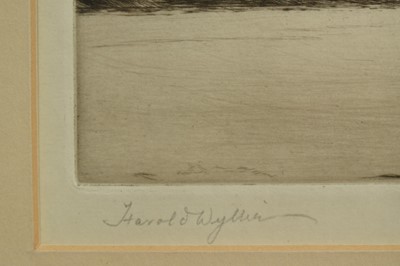 Lot 1265 - Harold Wyllie (1880-1973) signed etching - Hulk at Anchor, in glazed frame