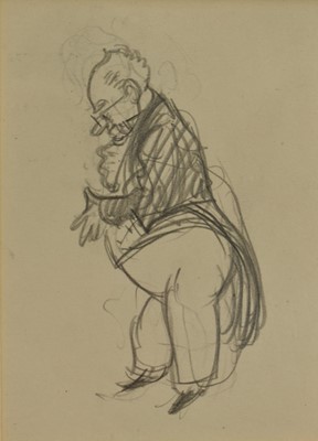 Lot 1284 - *Ernest Shepard (1927-1976) two pencil drawings - ‘Man deep in thought’, 10cm x 7cm and ‘Man cleaning his spectacles’