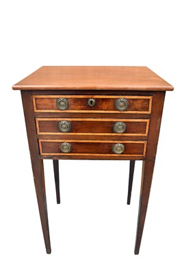 Lot 1716 - Regency three drawer mahogany work table