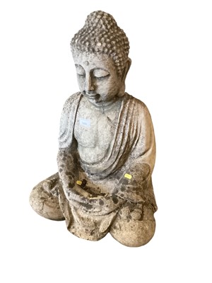 Lot 1450 - Concrete garden statue - Thai Buddha, 67cm high