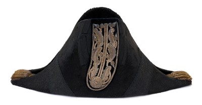 Lot 52 - Victorian Lord Lieutenant's bicorn hat with gold and silver bullion decoration