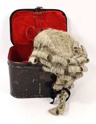 Lot 1091 - 19th century barrister's wig in tin box