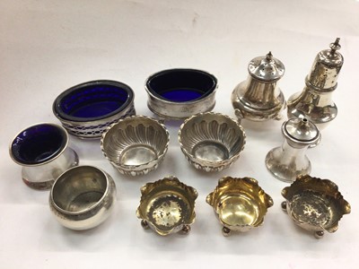 Lot 1101 - Group of silver salts and condiments