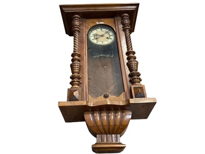 Lot 657 - Walnut cased Vienna regulator wall clock