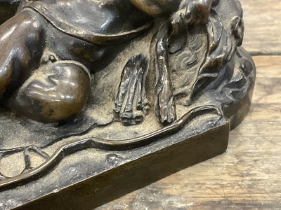 Lot 1104 - Francesco Fanelli (1577-c.1657) bronze - Sleeping Cupid, related paperwork beneath