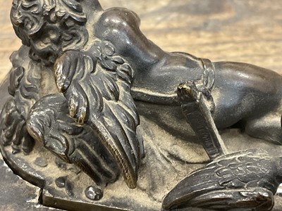 Lot 1104 - Francesco Fanelli (1577-c.1657) bronze - Sleeping Cupid, related paperwork beneath