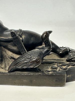 Lot 1104 - Francesco Fanelli (1577-c.1657) bronze - Sleeping Cupid, related paperwork beneath