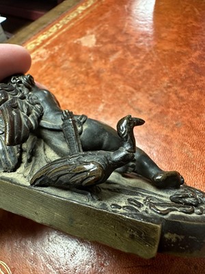 Lot 1104 - Francesco Fanelli (1577-c.1657) bronze - Sleeping Cupid, related paperwork beneath