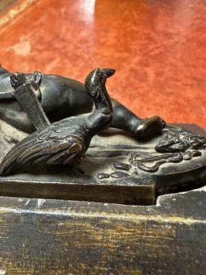 Lot 1104 - Francesco Fanelli (1577-c.1657) bronze - Sleeping Cupid, related paperwork beneath