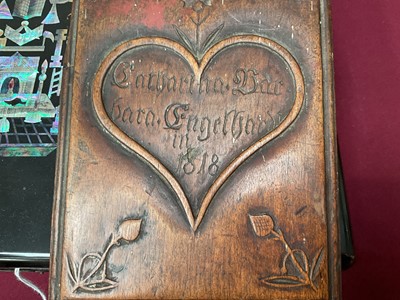 Lot 826 - Fine continental early 19th century carved fruitwood mangle board