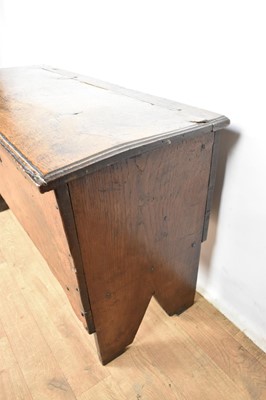 Lot 1574 - Late 17th century provincial elm six plank coffer