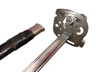 Lot 1018 - Fine George V 1st Gurkha Rifles Officers sword by Henry Wilkinson in scabbard
