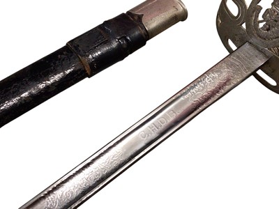 Lot 1018 - Fine George V 1st Gurkha Rifles Officers sword by Henry Wilkinson in scabbard
