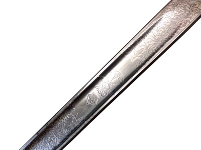 Lot 1018 - Fine George V 1st Gurkha Rifles Officers sword by Henry Wilkinson in scabbard