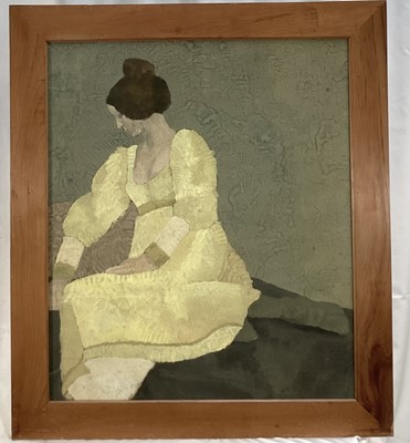 Lot 131 - Manner of Gwen John (1876-1939) gouache on paper - Seated Figure in Yellow, 61cm x 52cm, in glazed frame