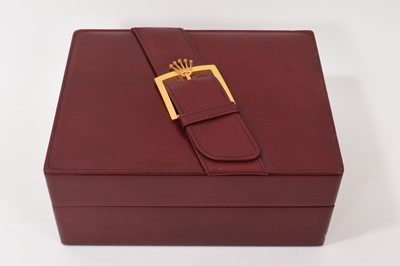 Lot 818 - Rolex red leather watch box wooden lined interior