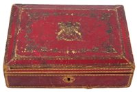 Lot 25 - Victorian red Morocco leather-covered document...