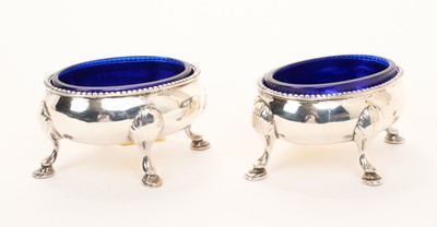 Lot 485 - Pair of Georgian Newcastle silver salts