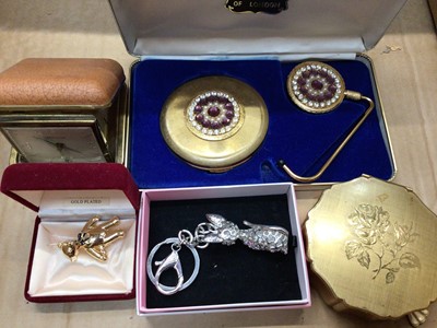 Lot 1138 - Group of costume jewellery, watches and bijouterie, together with a cream painted floral cabinet and matching box