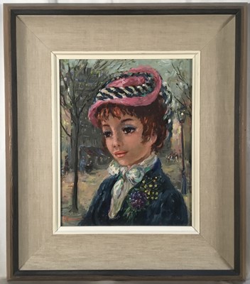 Lot 232 - Alleroux - oil on canvas, Parisienne girl