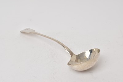 Lot 502 - George IV silver soup ladle