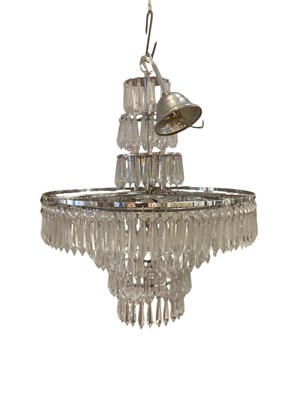 Lot 614 - Chandelier with prismatic drops