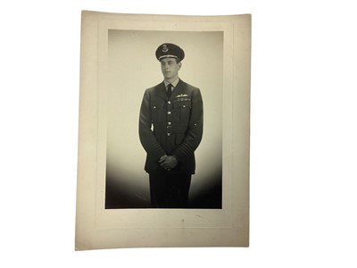 Lot 64 - H.R.H. Prince George Duke of Kent, four fine bromide print portrait photographs of the Duke wearing his RAF uniform by the Harlip Studio, Mayfair and signed by the photographer on the mounts, th...