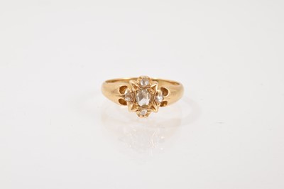 Lot 713 - Victorian diamond cluster ring with a cluster of five rose cut diamonds in 18ct gold setting