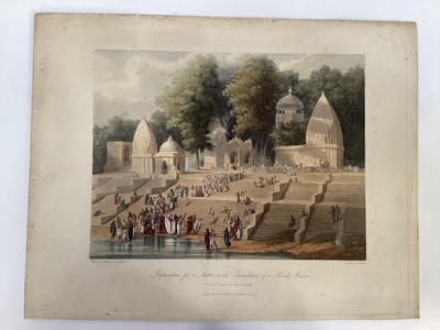 Lot 1487 - Captain Robert Melville Grindlay (1786-1877) eight plates of India, approx 23cm x 29cm, unframed